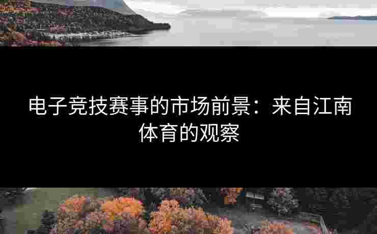 电子竞技赛事的市场前景：来自江南体育的观察