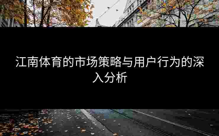 江南体育的市场策略与用户行为的深入分析